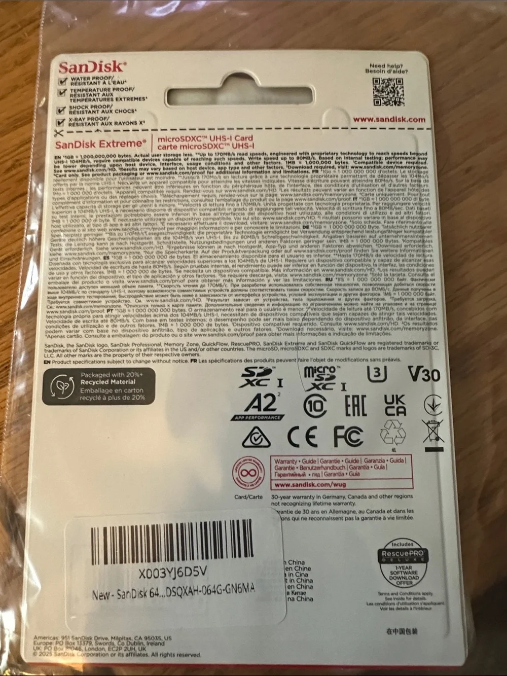 Sandisk Extreme 64gb memory card.